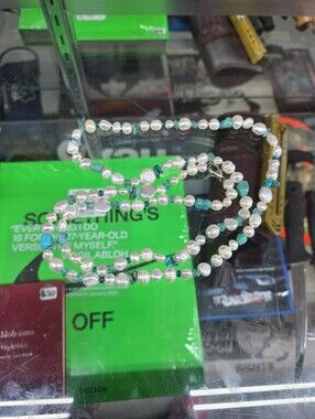 Honora Pearl & Turquoise 36” Necklace with Apatite Accents and Lobster Closure